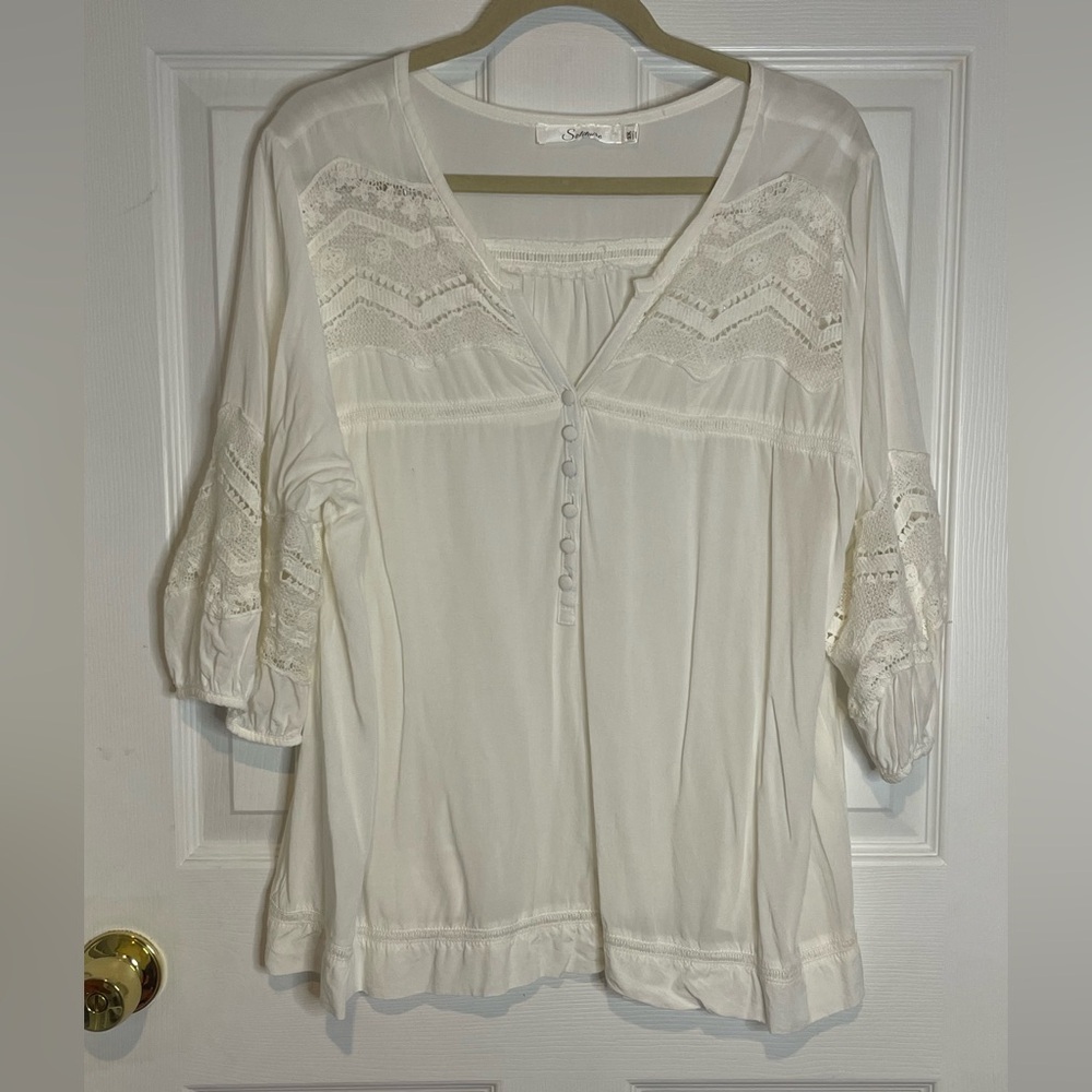 SOLITAIRE - BOHO BUTTON DOWN TOP